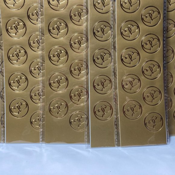 Double Heart Seals Gold Stickers for Cards Crafts - Picture 10 of 12